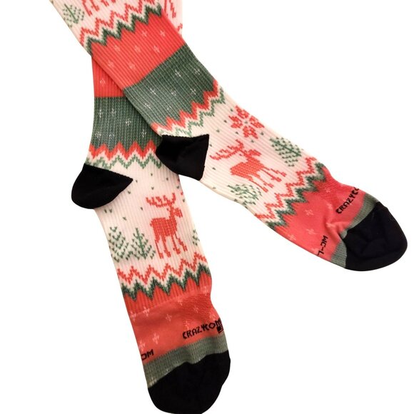 CRAZY COMPRESSION Seasonal Knee-high Socks Set of 3 Holidays L/XL Wide USA - Picture 10 of 10
